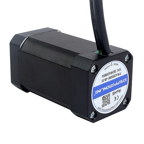 Бесщеточный двигатель постоянного тока 48 В, 3000 об/мин, 0,19 Нм, 60 Вт, 1,80 А, 42 x 42 x 81 мм