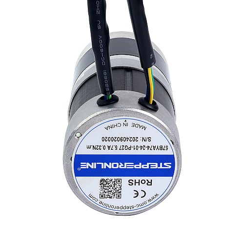 круглый бесщёточный мотор постоянного тока 24 В 101 Вт с редуктором, 6,90 Н·м (977,12 унций-дюймов), планетарный редуктор 27:1 - 57BYA74-24-01-PG27 | StepperOnline