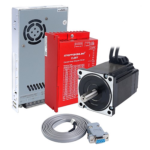 Комплект ЧПУ для одноосного шагового двигателя с замкнутым контуром серии YS V2.0, двигатель Nema 34 6,50 Н·м (920,48 унций·дюйма) с кабелями 1,5 м и блоком питания