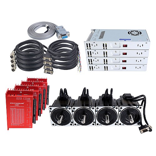 Комплект шагового двигателя Nema 34 с замкнутым контуром, 4 оси, 4,30 Нм (608,93 унций-дюйма) серии YS V2.0 с блоком питания