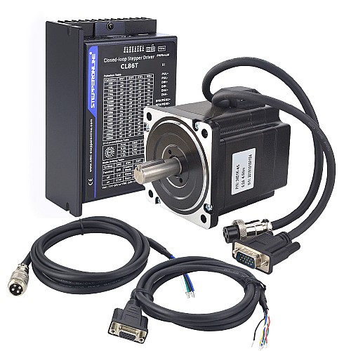 Комплект одноосного шагового двигателя с ЧПУ серии TP с замкнутым контуром, двигатель Nema 34, 4,5 Нм (637,25 унций-дюймов) и драйвер