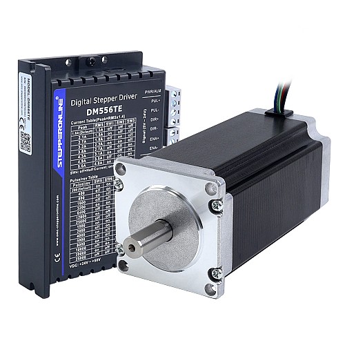 TS Series TES Series 1-осевой 3,0 Н·м (424,83 унция·дюйм) Шаговый набор для ЧПУ 4,2 А Шаговый двигатель Nema 23 и драйвер DM556TE - 1-DM556TE-23HS45 | StepperOnline