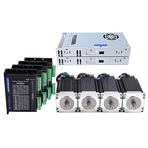 Комплект 4-осевого ЧПУ-фрезерного станка с шаговым двигателем Nema 23 3,0 Нм (425 унций-дюймов) и драйвером DM556T