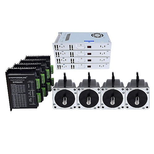 Комплект 4-осевого шагового ЧПУ с шаговым двигателем Nema 34, 8,0 Нм (1132,89 унций-дюймов) и блоком питания 60 В