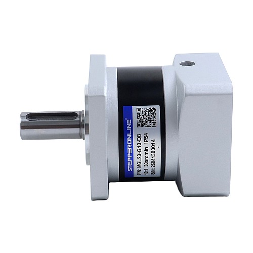 Планетарный редуктор серии MGL, передаточное отношение 10:1, люфт 30 угловых минут для вала 8 мм, стандартный шаговый двигатель Nema 23