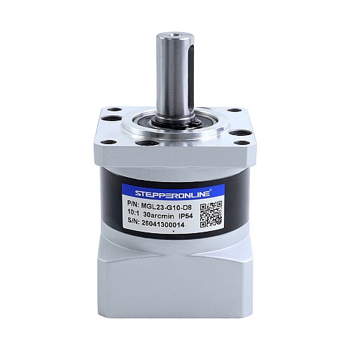 Планетарный редуктор серии MGL, передаточное отношение 10:1, люфт 30 угловых минут для вала 8 мм, стандартный шаговый двигатель Nema 23