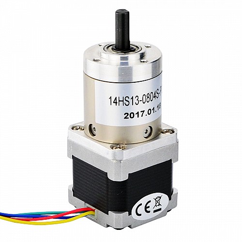Шаговый двигатель Nema 14, биполярный, длина 34 мм, с планетарным редуктором с передаточным числом 14:1