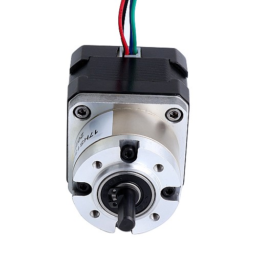 Шаговый двигатель Nema 17, биполярный, длина 34 мм, планетарный редуктор с передаточным числом 5:1, кабель 300 мм и разъем