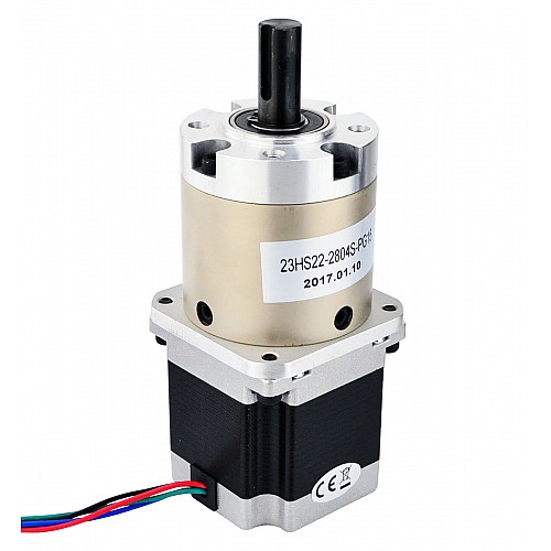 Шаговый двигатель Nema 23 биполярный, длина 56 мм, с планетарным редуктором с передаточным числом 15:1