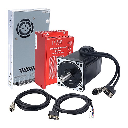 Комплект шагового двигателя Nema 34 с замкнутым контуром, 1 ось, YS Series 6,50 Нм (920,48 унций-дюймов) с блоком питания Комплект шагового двигателя Nema 34 с замкнутым контуром, 1 ось, YS Series 6,50 Нм (920,48 унций-дюймов) с блоком питания
