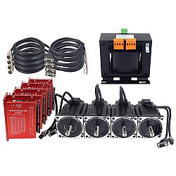 Комплект ЧПУ для 4-осевого шагового двигателя с замкнутым контуром серии YS, двигатель Nema 34 6,50 Нм (920,48 унций-дюймов) с кабелями 2,0 м и трансформатором переменного тока