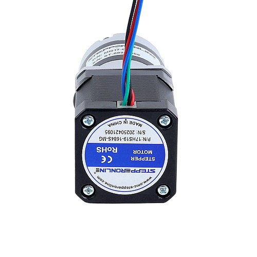 Шаговый двигатель Nema 17, биполярный, длина 48 мм, с планетарным редуктором серии MG с передаточным числом 20:1