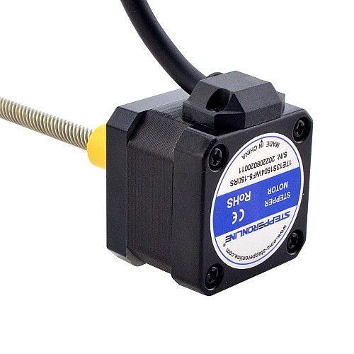 Внешний линейный шаговый двигатель NEMA 17 Acme, 1,5 А, 34 мм, винтовой вывод, длина вывода 12,7 мм (0,5 дюйма), длина вывода 150 мм