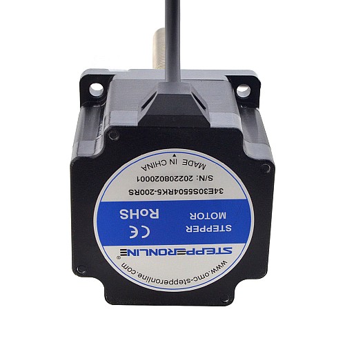 Внешний линейный шаговый двигатель NEMA 34 Acme, 5,5 А, 76 мм, винтовой вывод, длина вывода 6,35 мм (0,25 дюйма), длина вывода 200 мм