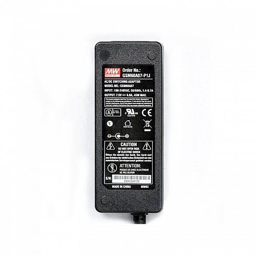 GSM60A07-P1J MEANWELL 45 Вт 7,5,5 В постоянного тока 6 А 115/230 В переменного тока, надежный, экологичный медицинский адаптер переменного тока