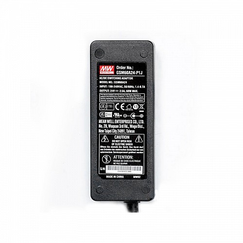 GSM60A24-P1J MEANWELL 60 Вт 24 В постоянного тока 2,5 А 115/230 В переменного тока, надежный, экологичный медицинский адаптер переменного тока