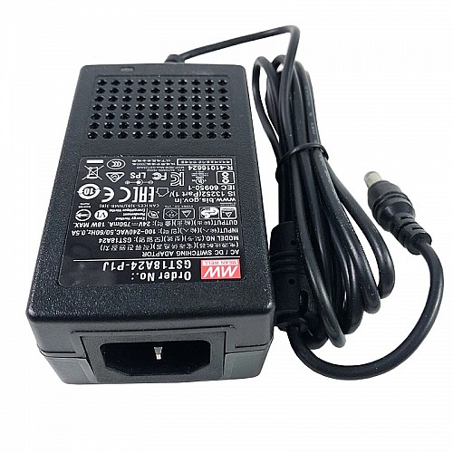 GST18A24-P1J MEANWELL 18 Вт 24 В постоянного тока 0,75 А 115/230 В переменного тока, надежный, экологичный промышленный адаптер переменного тока