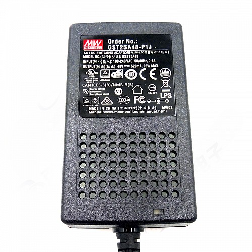 GST25A48-P1J MEANWELL 25 Вт, 48 В постоянного тока, 0,52 А, 115/230 В переменного тока, адаптер переменного/постоянного тока, промышленный вариант, гибкий