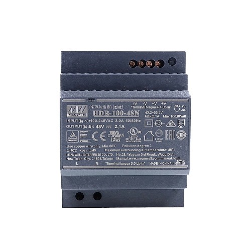 HDR-100-48N MEANWELL 100,8 Вт 48 В постоянного тока 2,1 А 115/230 В переменного тока Ультратонкий ступенчатый блок питания на DIN-рейку