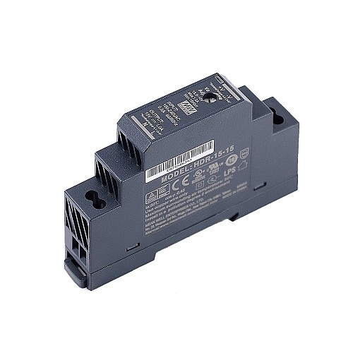 HDR-15-15 MEANWELL 15 Вт 15 В постоянного тока 1 А 115/230 В переменного тока Ультратонкий ступенчатый блок питания на DIN-рейку