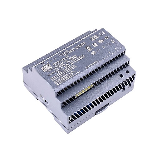 HDR-150-24 MEANWELL 24 В постоянного тока 5,31 А 127,4 Вт 115 В переменного тока/6,25 А 150 Вт 230 В переменного тока сверхтонкий ступенчатый блок питания на DIN-рейку
