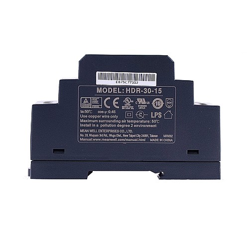 HDR-30-15 MEANWELL 30 Вт 15 В постоянного тока 2 А 115/230 В переменного тока Ультратонкий ступенчатый блок питания на DIN-рейку HDR-30-15 MEANWELL 30 Вт 15 В постоянного тока 2 А 115/230 В переменного тока Ультратонкий ступенчатый блок питания на DIN-рейку