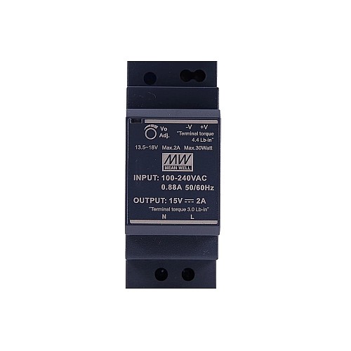 HDR-30-15 MEANWELL 30 Вт 15 В постоянного тока 2 А 115/230 В переменного тока Ультратонкий ступенчатый блок питания на DIN-рейку HDR-30-15 MEANWELL 30 Вт 15 В постоянного тока 2 А 115/230 В переменного тока Ультратонкий ступенчатый блок питания на DIN-рейку