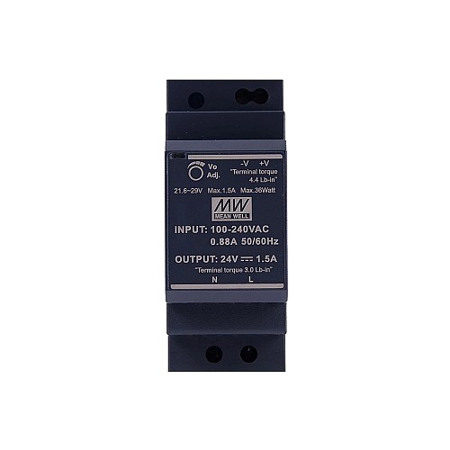 HDR-30-24 MEANWELL 36 Вт 24 В постоянного тока 1,5 А 115/230 В переменного тока Ультратонкий ступенчатый блок питания на DIN-рейку