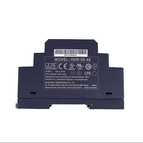 HDR-30-48 MEANWELL 36 Вт 48 В постоянного тока 0,75 А 115/230 В переменного тока Ультратонкий ступенчатый блок питания на DIN-рейку