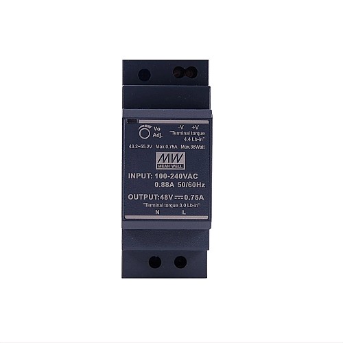 HDR-30-48 MEANWELL 36 Вт 48 В постоянного тока 0,75 А 115/230 В переменного тока Ультратонкий ступенчатый блок питания на DIN-рейку