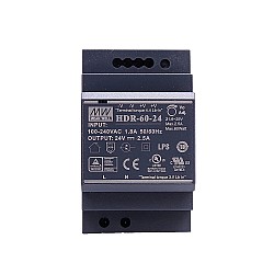 HDR-60-24 MEANWELL 60 Вт 24 В постоянного тока 2,5 А 115/230 В переменного тока Ультратонкий ступенчатый блок питания на DIN-рейку