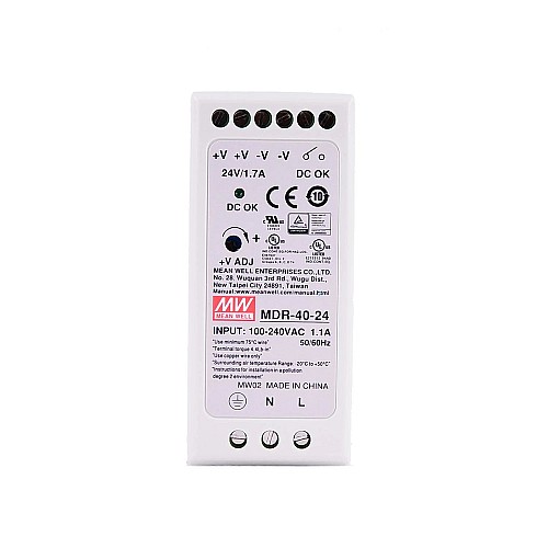 MDR-40-24 MEANWELL 40 Вт 24 В постоянного тока 1,7 А 115/230 В переменного тока блок питания на DIN-рейку