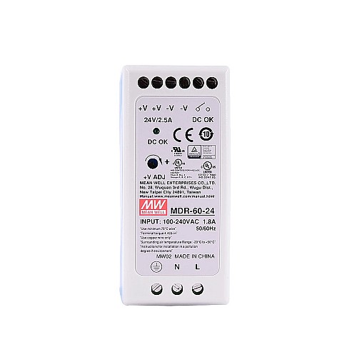 MDR-60-24 MEANWELL 60 Вт 24 В постоянного тока 2,5 А 115/230 В переменного тока блок питания на DIN-рейку