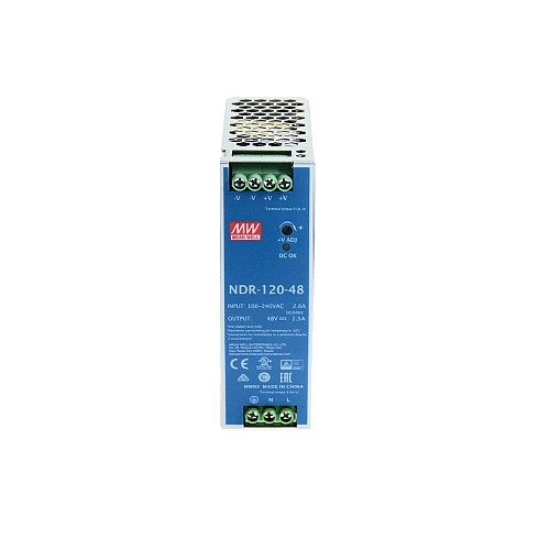 Распродажа в Китае - NDR-120-48 MEANWELL 120 Вт 48 В постоянного тока 2,5 А 115/230 В переменного тока, один выход, промышленная DIN-рейка
