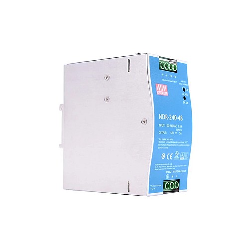 NDR-240-48 MEANWELL 240 Вт 48 В постоянного тока 5 А 115/230 В переменного тока, один выход, промышленная DIN-рейка