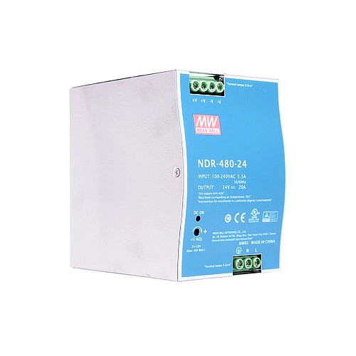 NDR-480-24 MEANWELL 480 Вт 24 В постоянного тока 20 А 115/230 В переменного тока блок питания на DIN-рейку