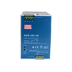 NDR-480-48 MEANWELL 480 Вт 48 В постоянного тока 10 А 115/230 В переменного тока, один выход, промышленная DIN-рейка