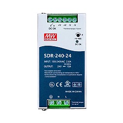 SDR-240-24 MEANWELL 240 Вт 24 В постоянного тока 10 А 115/230 В переменного тока с функцией коррекции коэффициента мощности, блок питания на DIN-рейку