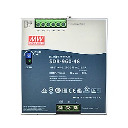 SDR-960-48 MEANWELL 960 Вт 48 В постоянного тока 20 А 230 В переменного тока с функцией коррекции коэффициента мощности (PFC) Блок питания на DIN-рейку