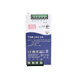 TDR-240-24 MEANWELL 240 Вт 24 В постоянного тока 10 А 400/500 В переменного тока Тонкий трехфазный промышленный DIN-рейка с функцией коррекции коэффициента мощности