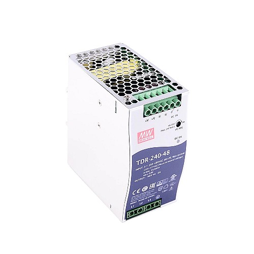 TDR-240-48 MEANWELL 240 Вт 48 В постоянного тока 5 А 400/500 В переменного тока Тонкий трехфазный промышленный DIN-рейка с функцией коррекции коэффициента мощности