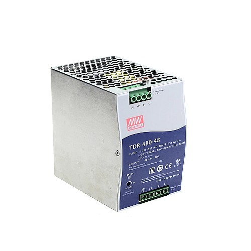 TDR-480-48 MEANWELL 480 Вт 48 В постоянного тока 10 А 400/500 В переменного тока Тонкий трехфазный промышленный блок питания на DIN-рейку с функцией коррекции коэффициента мощности TDR-480-48 MEANWELL 480 Вт 48 В постоянного тока 10 А 400/500 В переменного тока Тонкий трехфазный промышленный блок питания на DIN-рейку с функцией коррекции коэффициента мощности