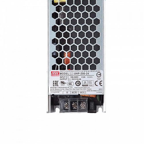 UHP-200-24 MEANWELL 201,6 Вт 24 В постоянного тока 8,4 А 115/230 В переменного тока Тонкий импульсный источник питания с коррекцией коэффициента мощности