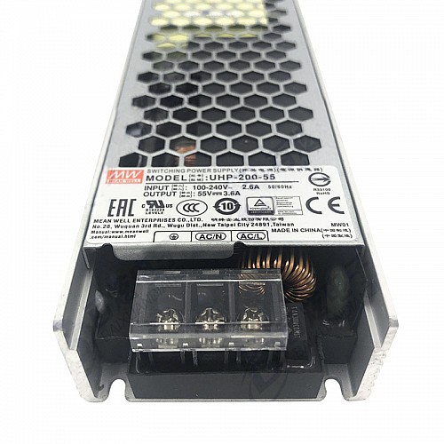 UHP-200-55 MEANWELL 201,6 Вт 55 В постоянного тока 3,6 А 115/230 В переменного тока Тонкий импульсный источник питания с коррекцией коэффициента мощности UHP-200-55 MEANWELL 201,6 Вт 55 В постоянного тока 3,6 А 115/230 В переменного тока Тонкий импульсный источник питания с коррекцией коэффициента мощности