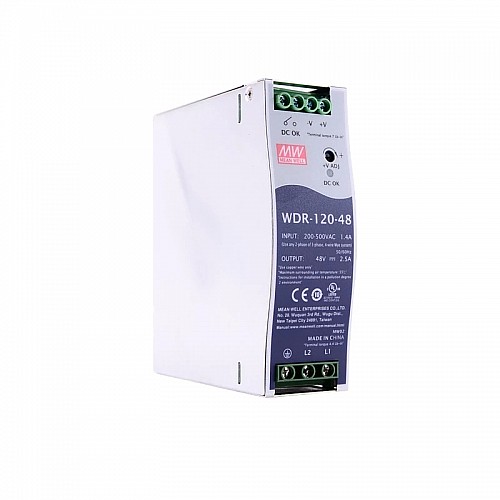 WDR-120-48 MEANWELL 120 Вт 48 В постоянного тока 2,5 А 230/400 В переменного тока сверхширокий входной промышленный источник питания на DIN-рейку