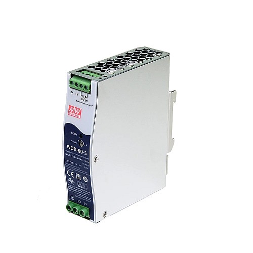 WDR-60-5 MEANWELL 50 Вт 5 В постоянного тока 10 А 230/400 В переменного тока сверхширокий входной промышленный источник питания на DIN-рейку