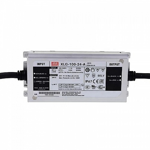 XLG-100-24-A MEANWELL 96 Вт 24 В постоянного тока 4 А 115/230 В переменного тока с режимом постоянной мощности светодиодного драйвера