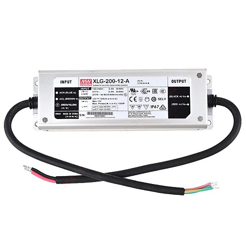 Светодиодный драйвер MEANWELL XLG-200-12-A 192 Вт 12 В постоянного тока 16 А 115/230 В переменного тока с режимом постоянной мощности