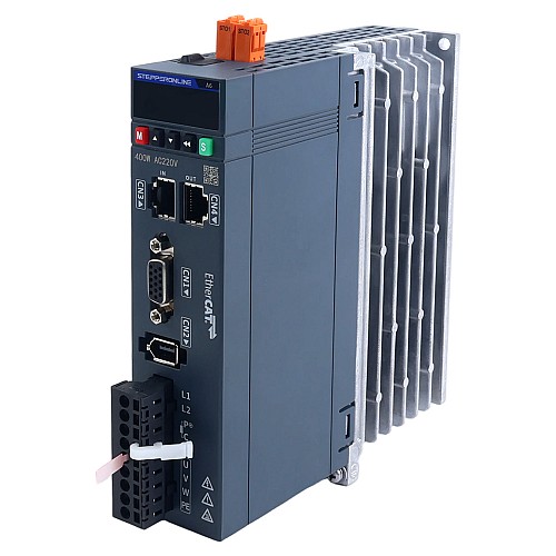 Комплект серводвигателя переменного тока EtherCAT серии A6 400Вт STO Safe Torque Off 3000об/мин 1,27Нм с тормозом Абсолютный энкодер 17 бит IP67 - A6-EC400H2B1-M17-STO | StepperOnline