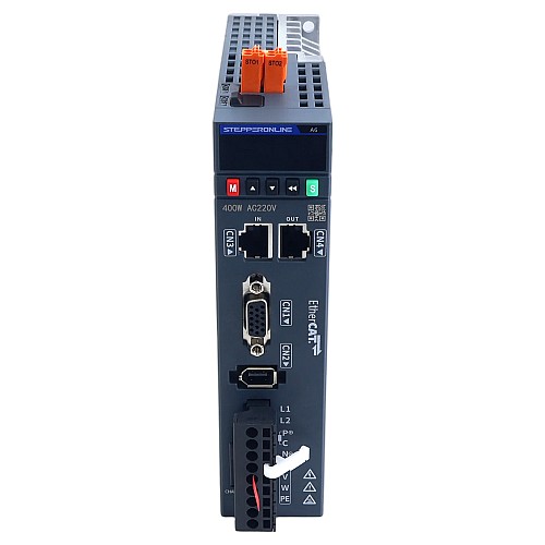 Комплект серводвигателя переменного тока EtherCAT серии A6 400Вт STO Safe Torque Off 3000об/мин 1,27Нм с тормозом Абсолютный энкодер 17 бит IP67 - A6-EC400H2B1-M17-STO | StepperOnline